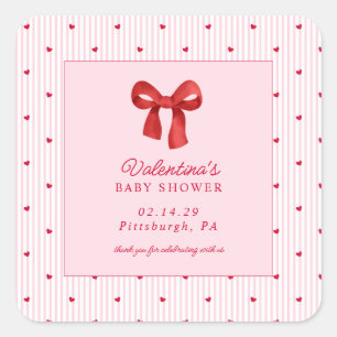 Sticker Carré Petite Valentine Coquette Serviette en Papier