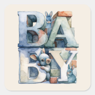 Sticker Carré Petits blocs de lapin