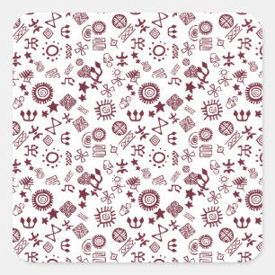 Sticker Carré Petroglyphes Rock Art Symboles