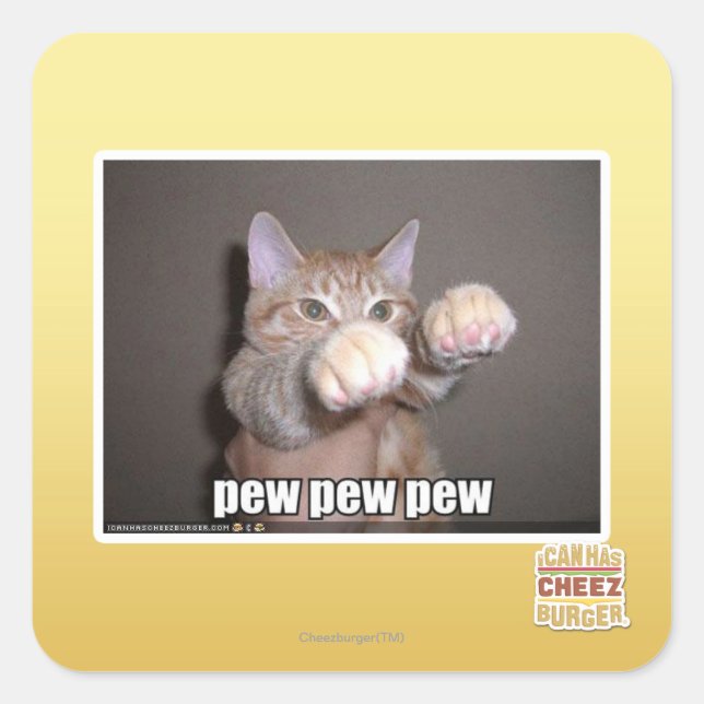 Sticker Carré Pew pew pew (Devant)