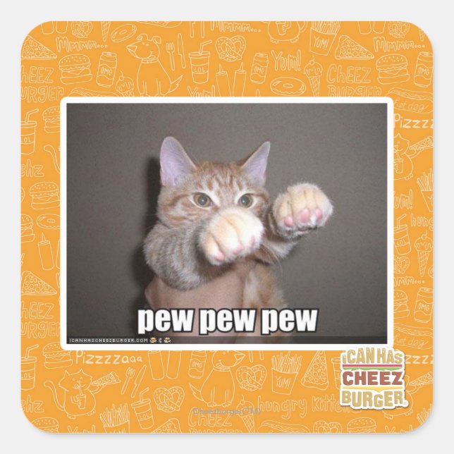 Sticker Carré Pew pew pew (Devant)