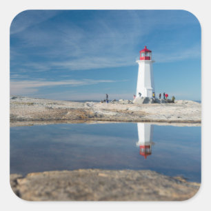 Sticker Carré Phare   Canada de la crique de Peggy