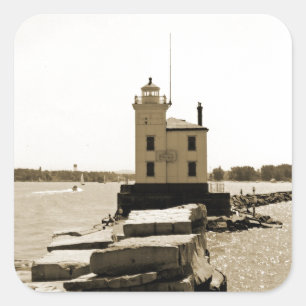 Sticker Carré Phare de Lake Erie