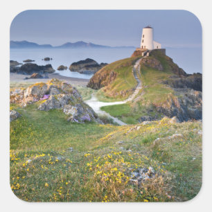Sticker Carré Phare de MAWR de Twr sur l'île de Llanddwyn