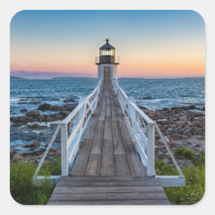 Sticker Carré Phare de point de Marshall au coucher du soleil