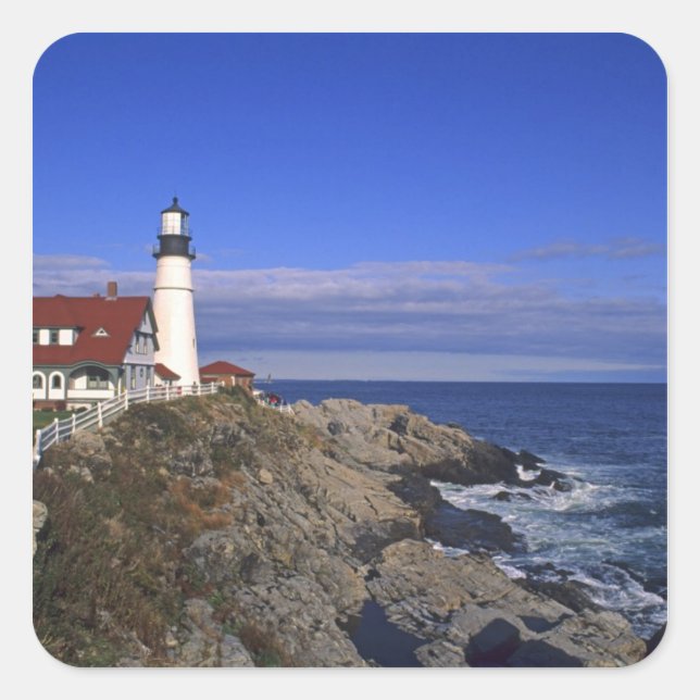 Sticker Carré Phare de Portland Head Maine (Devant)