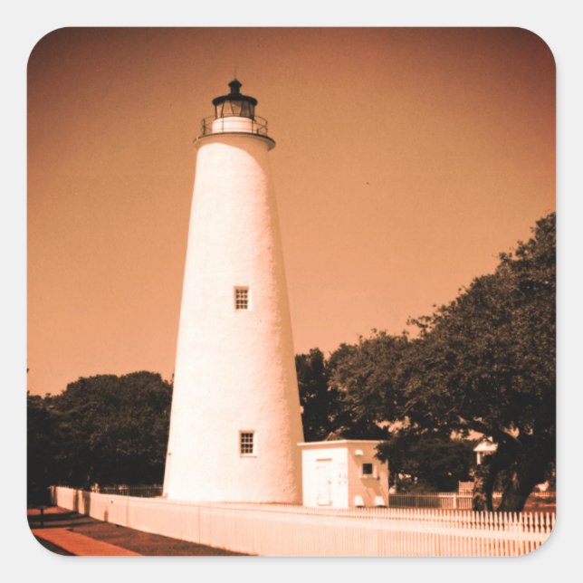 Sticker Carré Phare d'Ocracoke (Devant)