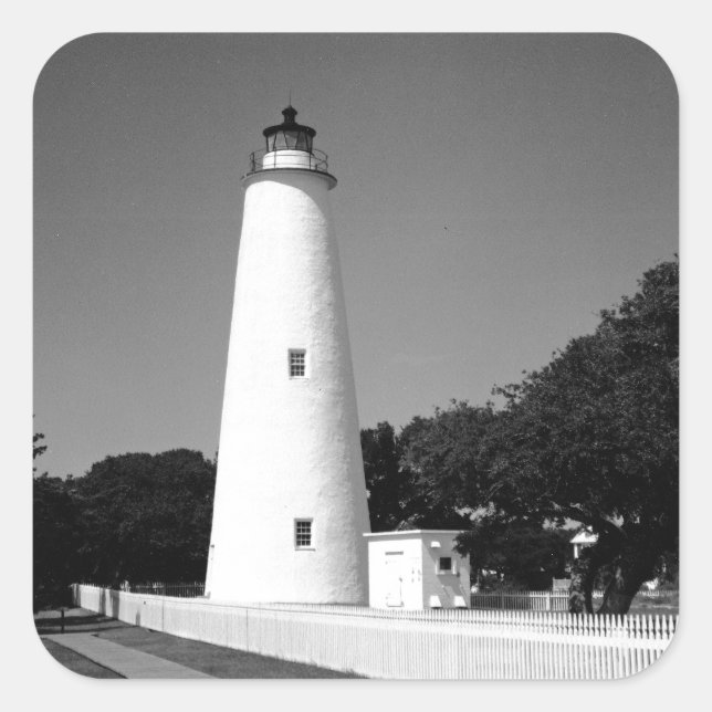 Sticker Carré Phare d'Ocracoke (Devant)