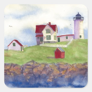 Sticker Carré Phare York Maine de protubérance