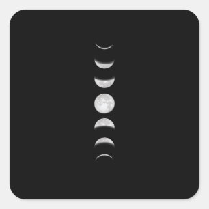 Sticker Carré Phases de Lune Astronomie Cool