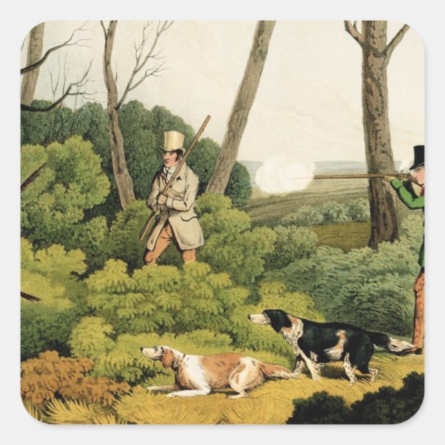 Sticker Carré 'Pheasant Shooting', pub. par Thomas McLean, 1820  (Devant)