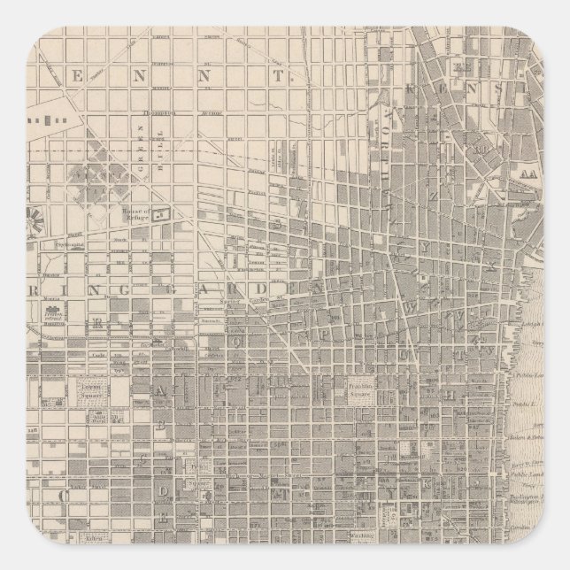 Sticker Carré Philadelphie (Devant)