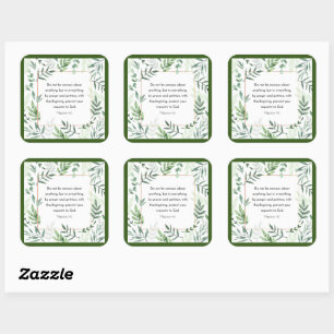 Sticker Carré Philippiens 4:6, Verse biblique,