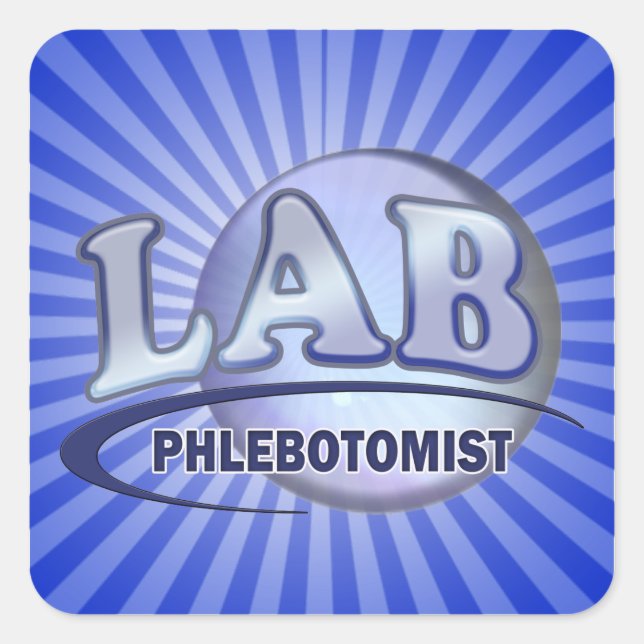 Sticker Carré PHLEBOTOMISTE Fun Blue LOGO (Devant)