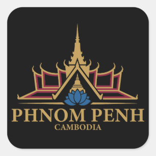 Sticker Carré Phnom Penh Cambodge Asie du Sud-Est