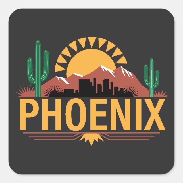 Sticker Carré Phoenix Arizona (Devant)