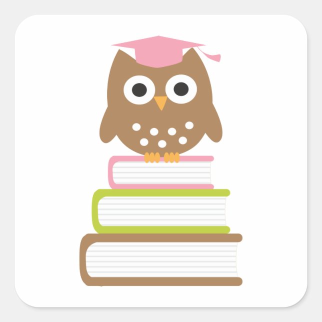 Sticker Carré Phoques de l'enveloppe de graduation de la Chouett (Devant)