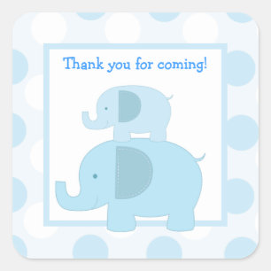 Sticker Carré Phoques d'enveloppe Carré Blue Mod Elephants 20