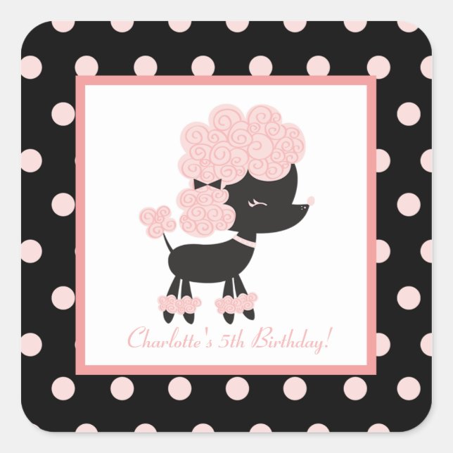 Sticker Carré Phoques d'Enveloppe Carré Paris Poodle (20) (Devant)