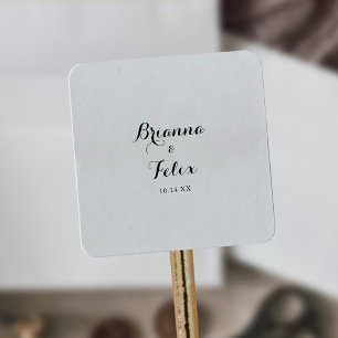 Sticker Carré Phoques d'enveloppe Mariage de calligraphie modern
