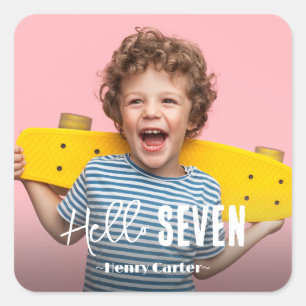 Sticker Carré Photo Anniversaire personnalisé