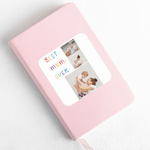 Sticker Carré Photo Collage moderne et coloré Meilleur cadeau de