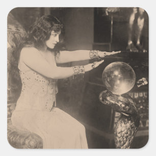 Sticker Carré Photo de caisson vintage Crystal Ball Fortune 1920