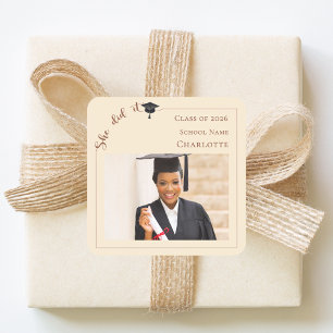 Sticker Carré Photo de champagne Fête de remise de diplômes