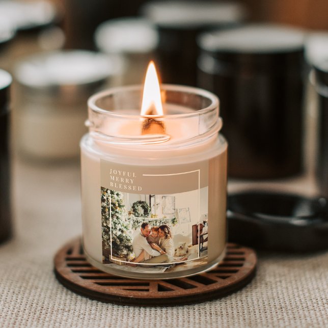 Sticker Carré Photo de famille moderne | Joyeux Joyeux Joyeux Bé (Créateur téléchargé)