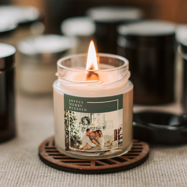 Sticker Carré Photo de famille moderne | Joyeux Joyeux Joyeux Bé (Créateur téléchargé)