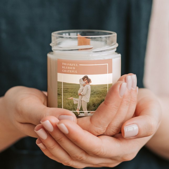 Sticker Carré Photo de famille moderne | Reconnaissant Bénis et  (Créateur téléchargé)