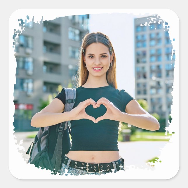 Sticker Carré Photo de la frontière moderne Grunge (Devant)