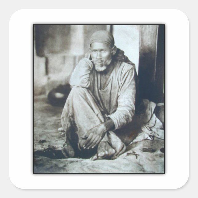 Sticker Carré Photo de Sai Baba Orignal (Devant)