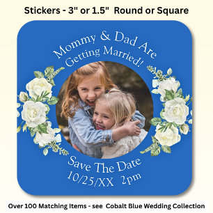 Sticker Carré Photo de vos enfants Maman Papa se marient