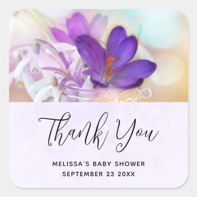 Sticker Carré Photo d'un événement de Crocus de printemps assez  (Devant)