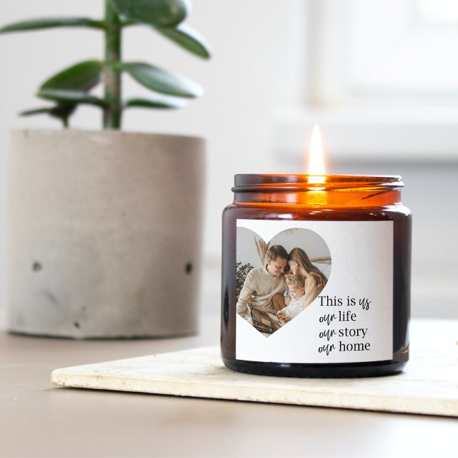 Sticker Carré Photo Famille Couple Moderne & Citation Famille Ca (Créateur téléchargé)