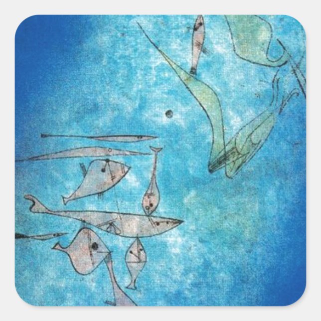 Sticker Carré Photo Fish par Paul Klee (Devant)