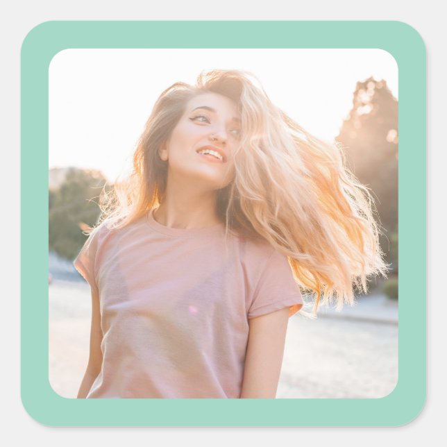 Sticker Carré Photo frontière Turquoise (Devant)