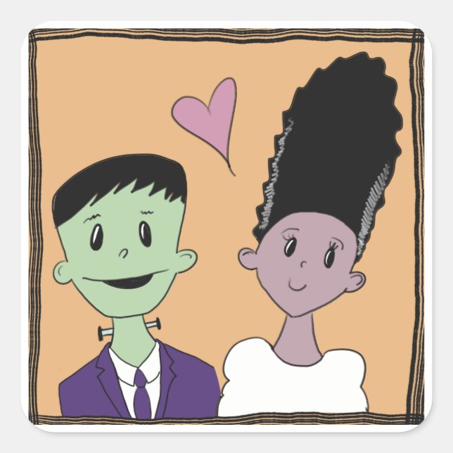 Sticker Carré photo mariage (Devant)