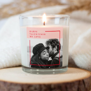 Sticker Carré Photo moderne   Cadeau de Valentines Rouge et Rose