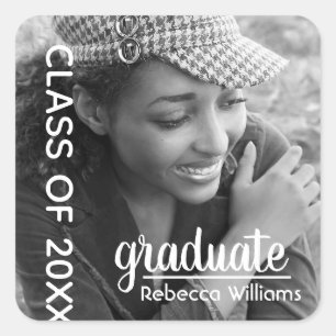 Sticker Carré Photo moderne chic 2025 Graduation