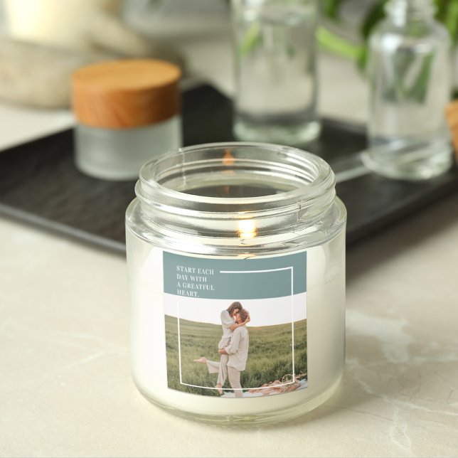 Sticker Carré Photo moderne Green Famille Jolie Cadeau (Créateur téléchargé)