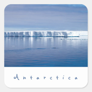 Sticker Carré Photo paysage de l'iceberg Antarctique avec texte 