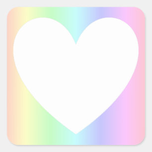 Sticker Carré Photo personnalisable Couleurs arc-en-ciel Concept
