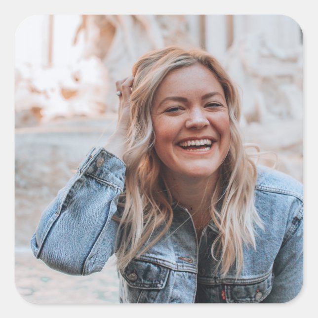 Sticker Carré Photo personnalisée (Devant)