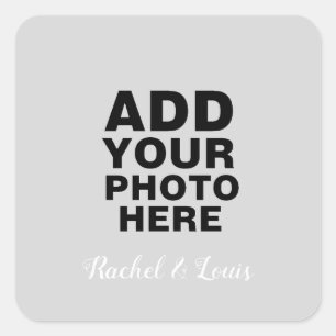 Sticker Carré photo personnalisée avec des noms