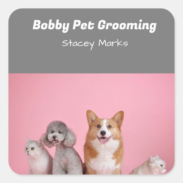 Sticker Carré Photo personnalisée Carnet spiral rose et gris (Devant)