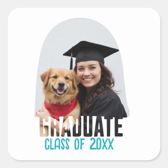 Sticker Carré Photo personnalisée Graduate Arch Graduation Favor (Devant)