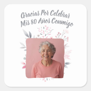 Sticker Carré Photo Personnalisée Mes 80 Ans