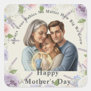 Sticker Carré Photo personnalisée pour la fête des Mères Toujour